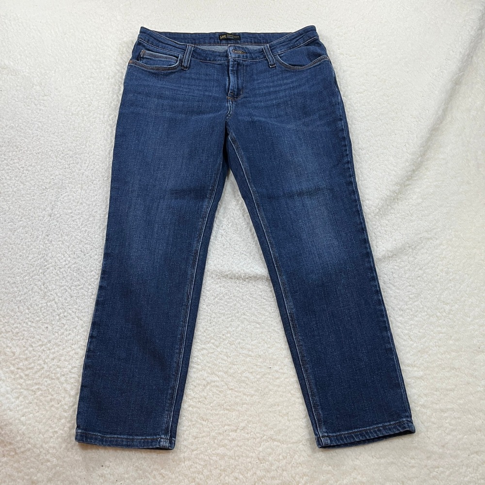 Lee Jeans Womens 10 Blue Modern Series Midrise Fit Straight Leg‎ Stretch UI2-17L